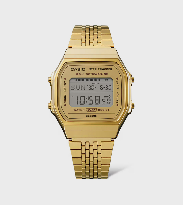 Gold Dial Digital Watch