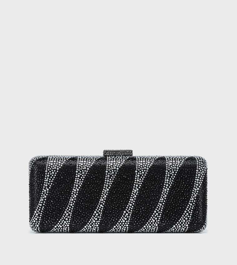 Embellished Push Lock Long Clutch