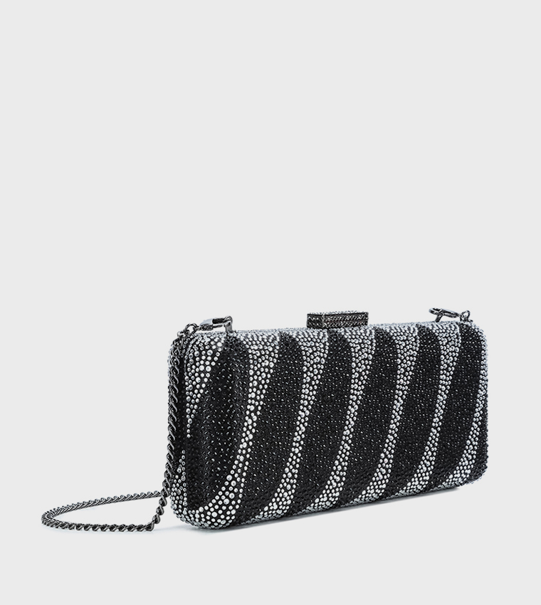 Embellished Push Lock Long Clutch