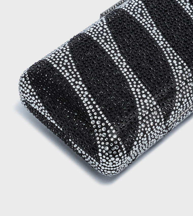 Embellished Push Lock Long Clutch