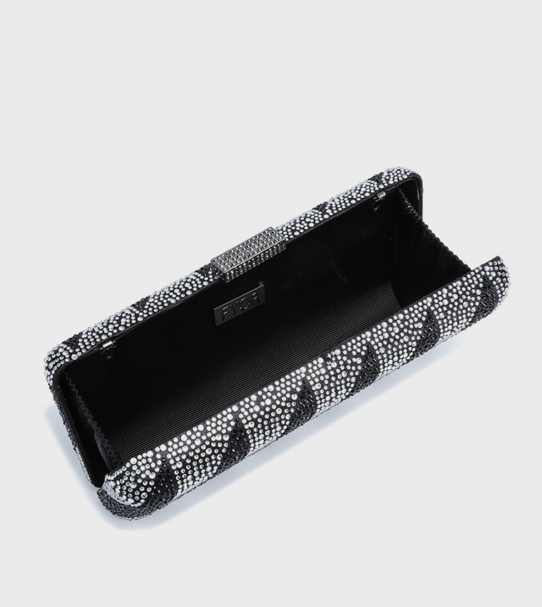Embellished Push Lock Long Clutch