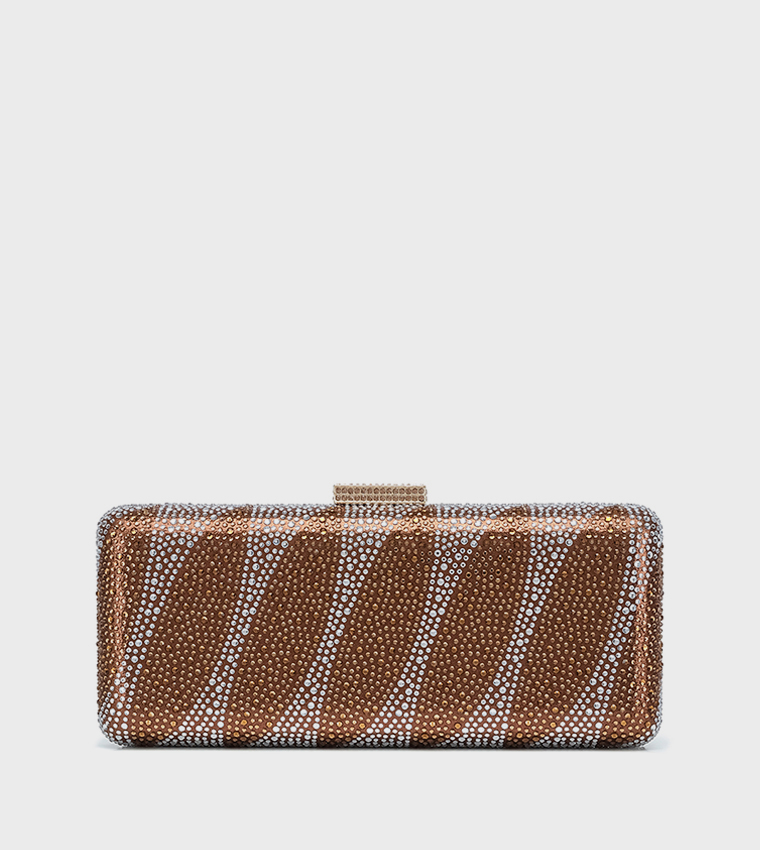Embellished Push Lock Long Clutch