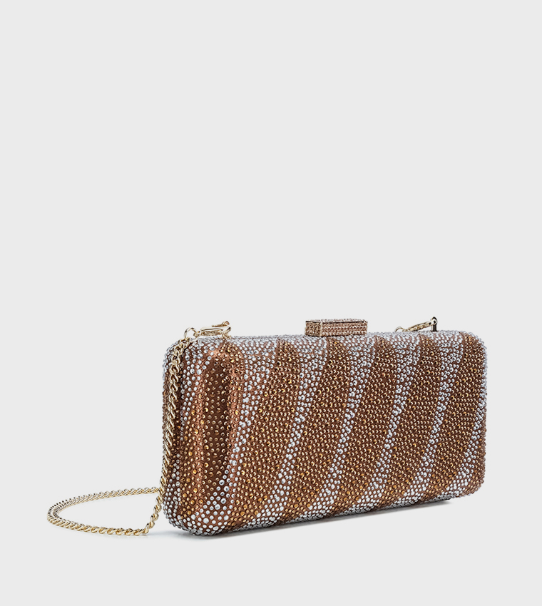 Embellished Push Lock Long Clutch