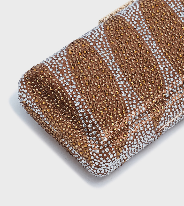 Embellished Push Lock Long Clutch