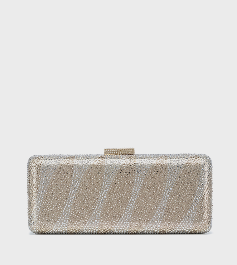 Embellished Push Lock Long Clutch