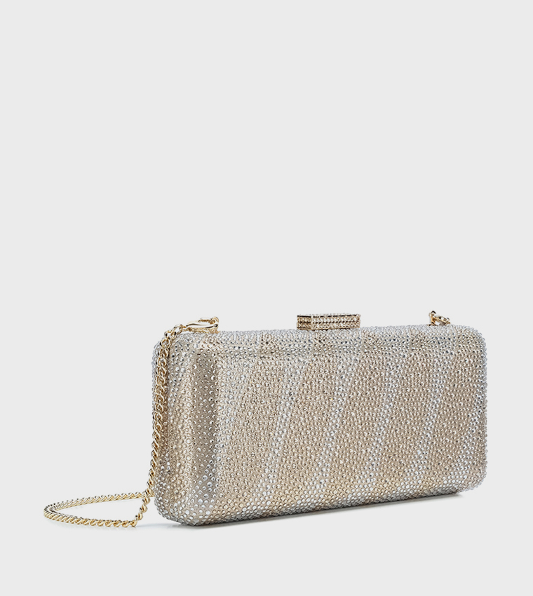 Embellished Push Lock Long Clutch