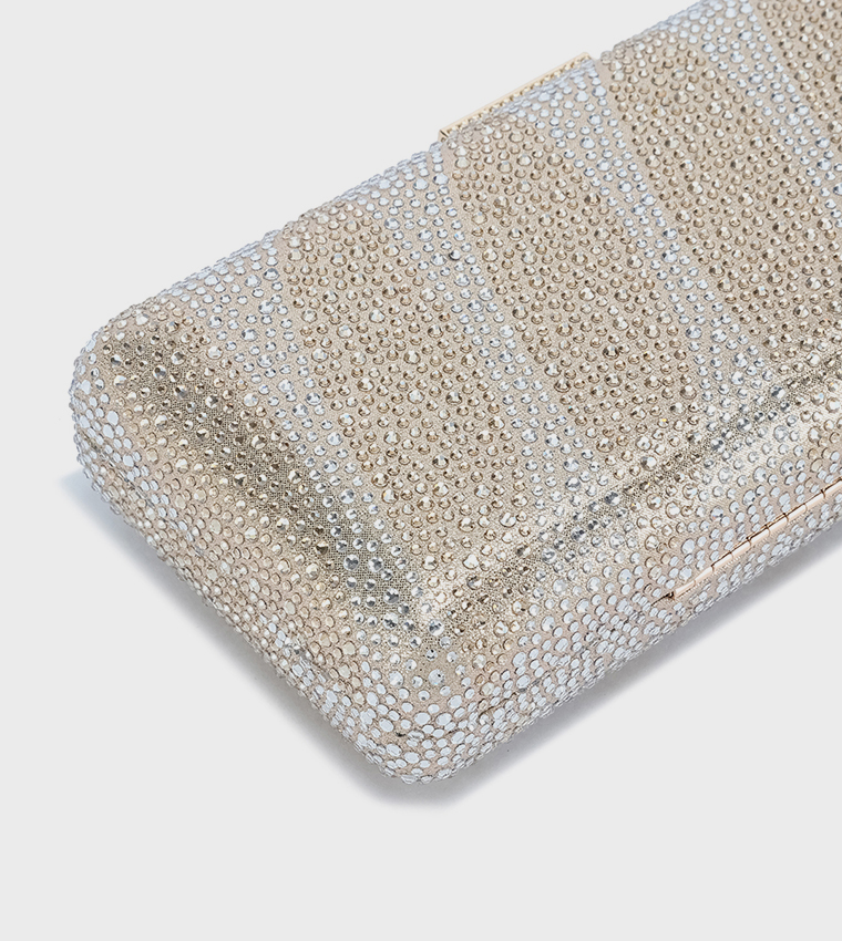 Embellished Push Lock Long Clutch