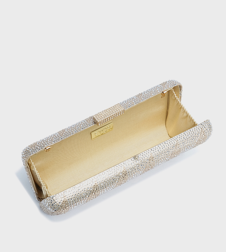 Embellished Push Lock Long Clutch