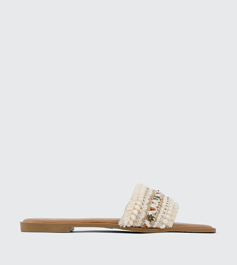 اردين  الصنادل المسطحة - بيج Flat Sandals