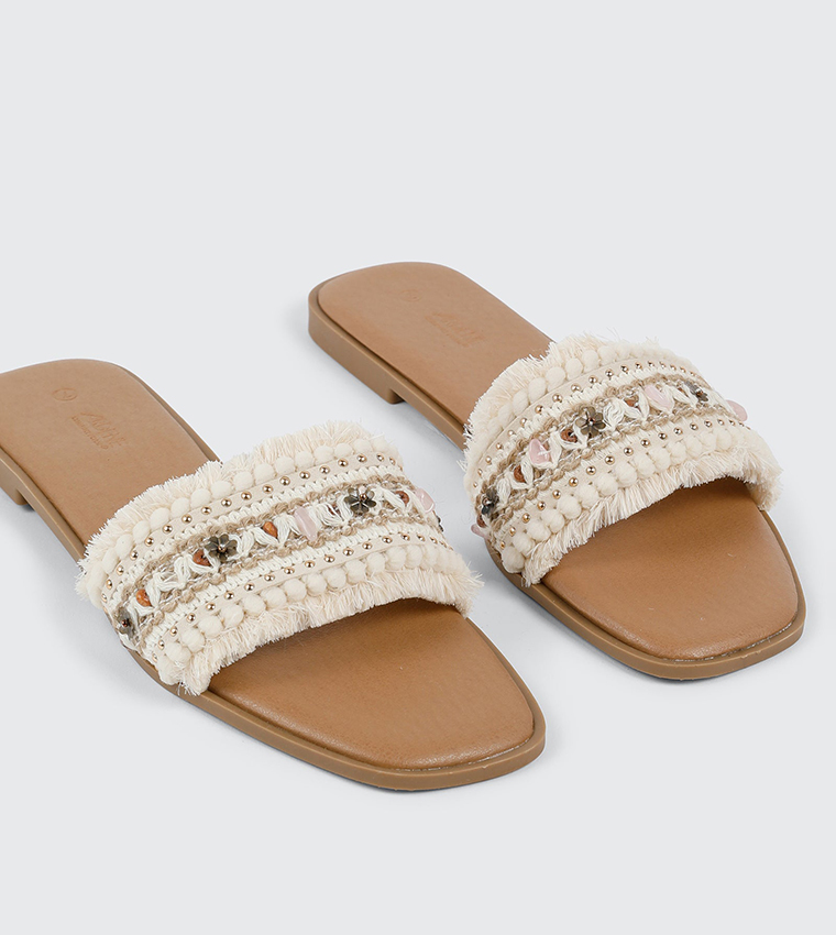 اردين  الصنادل المسطحة - بيج Flat Sandals