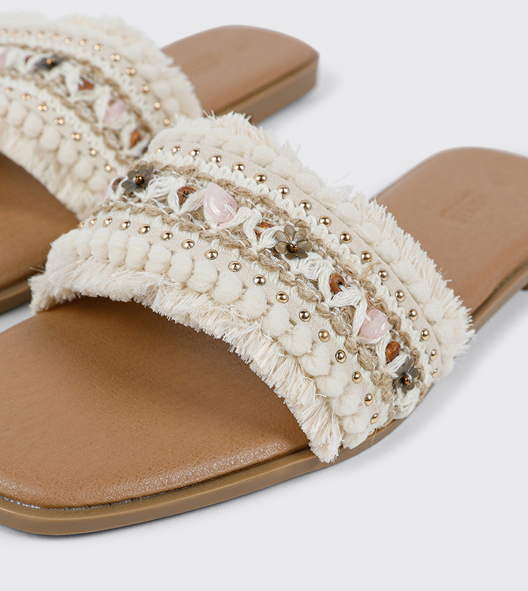 اردين  الصنادل المسطحة - بيج Flat Sandals
