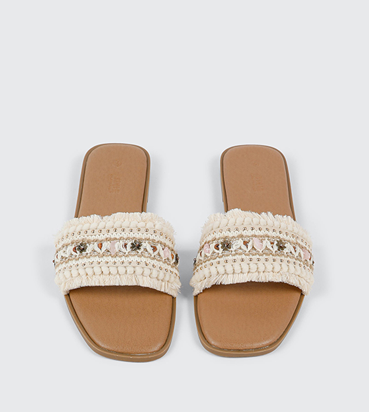 اردين  الصنادل المسطحة - بيج Flat Sandals