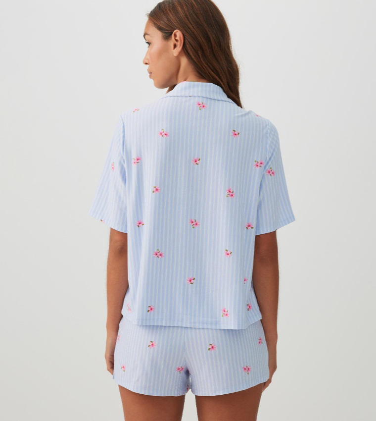 Printed Boxy Fit Shorty Pyjama Set