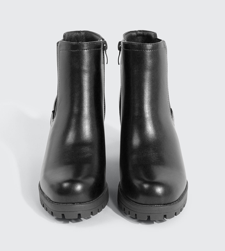 Solid Square Toe Heeled Ankle Boots