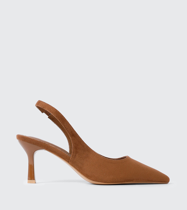 Solid Pointed Toe Slingback Pumps