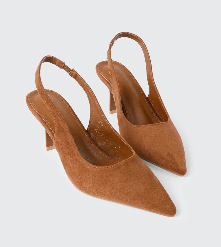 Solid Pointed Toe Slingback Pumps