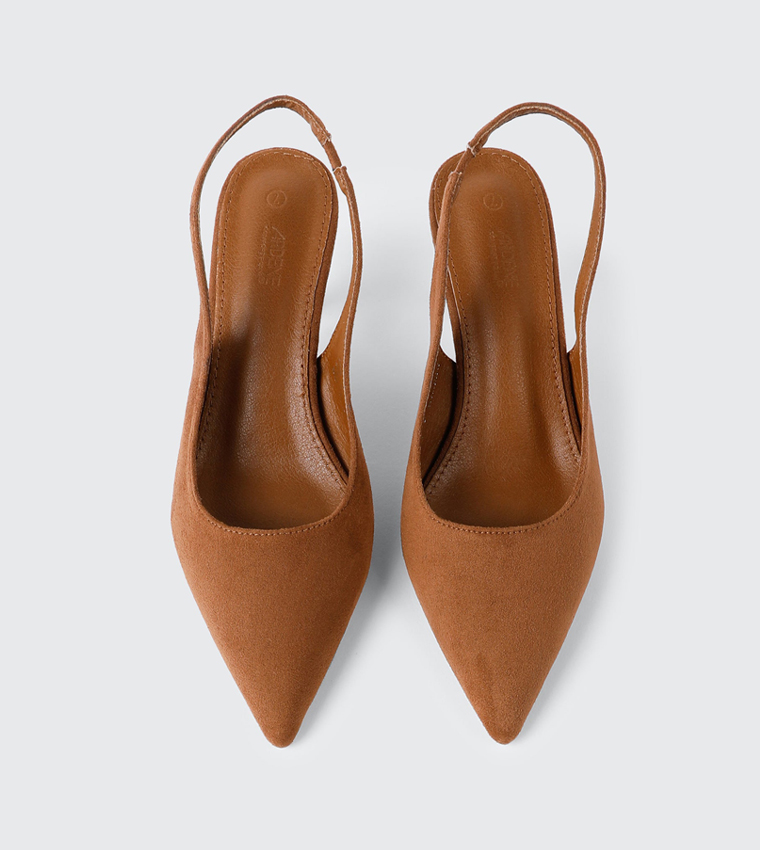Solid Pointed Toe Slingback Pumps