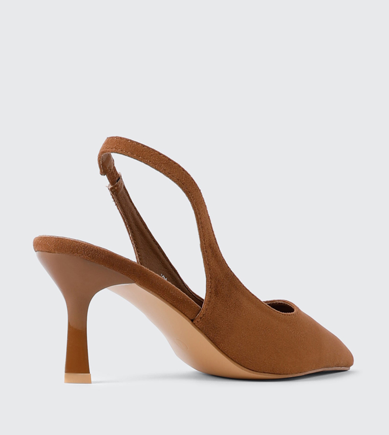 Solid Pointed Toe Slingback Pumps