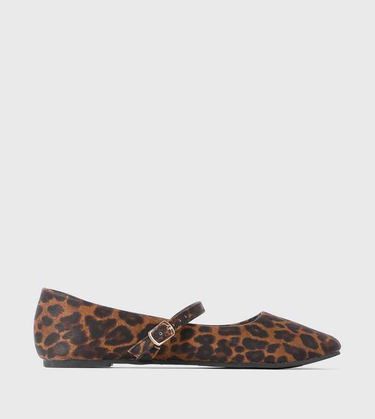 Leopard Print Square Toe Mary Janes