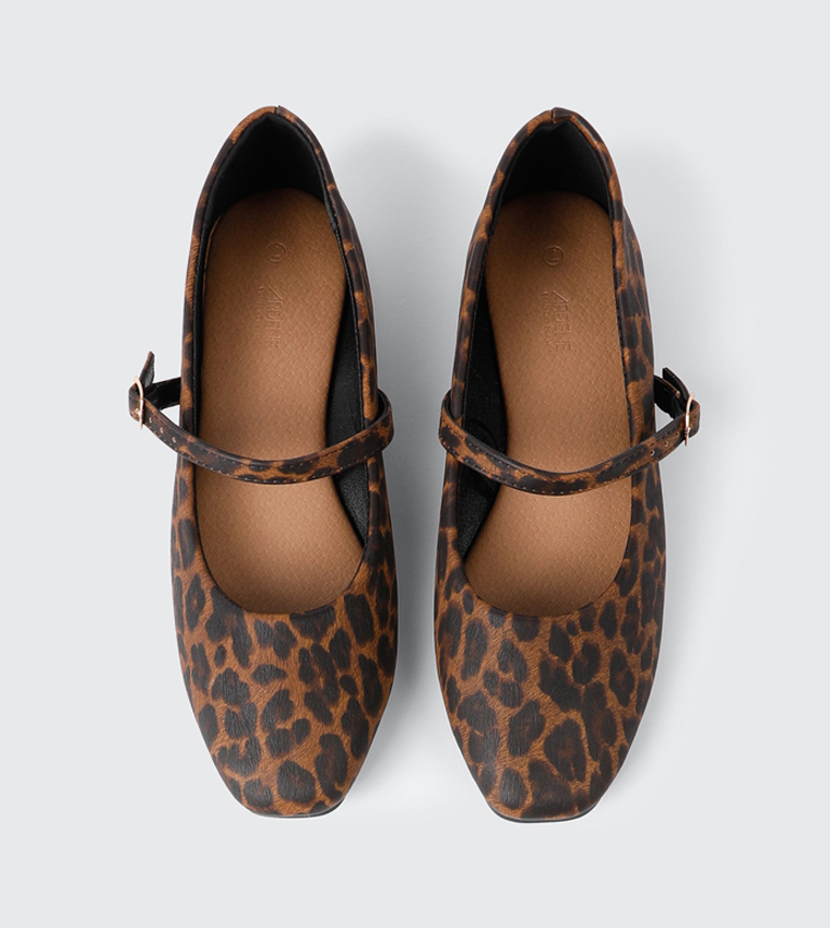 Leopard Print Square Toe Mary Janes