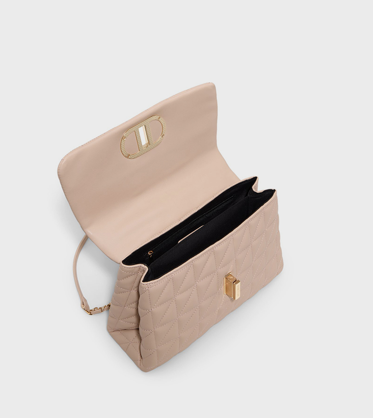 ZOLINA Quilted Twist Lock Crossbody Bag