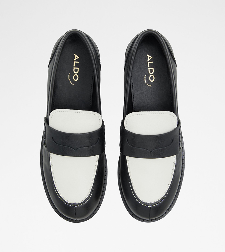 ADIBAEN Color Block Leather Loafers