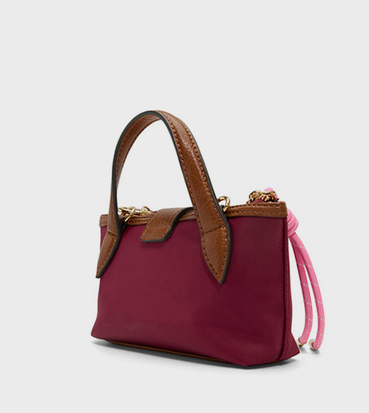 ADINA Contrast Trim Handheld Bag with Purse