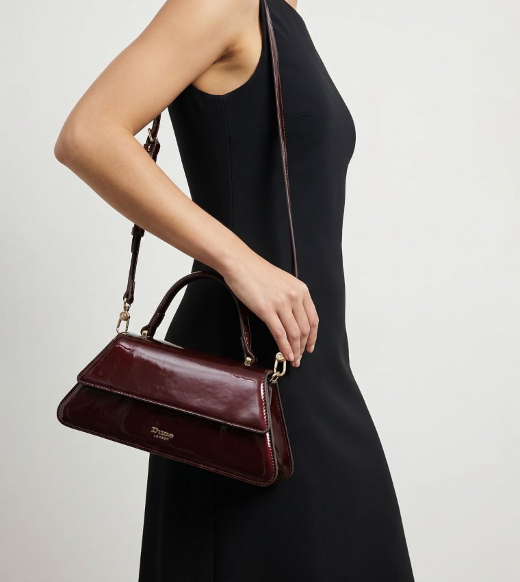 DALIA Solid Flap Top Handle Bag