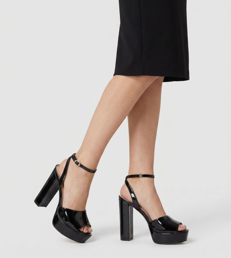 MAYE Ankle Strap Platform Heel Sandals