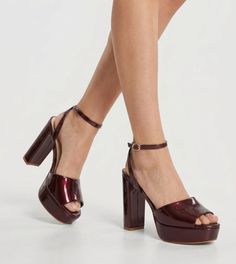 Dune London  Heels - Burgundy Heels
