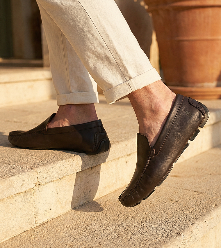 Textured Leather Loafers