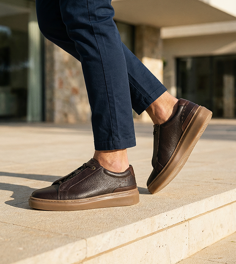 Textured Round Toe Slip-On Shoes