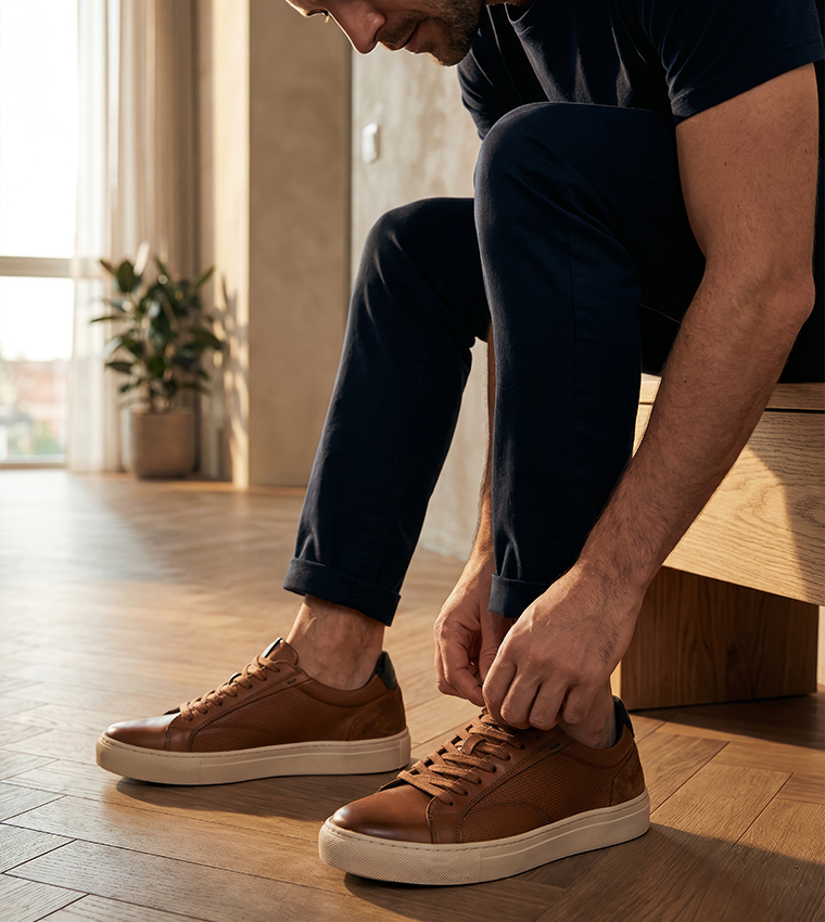 STOCK Solid Lace-Up Shoes