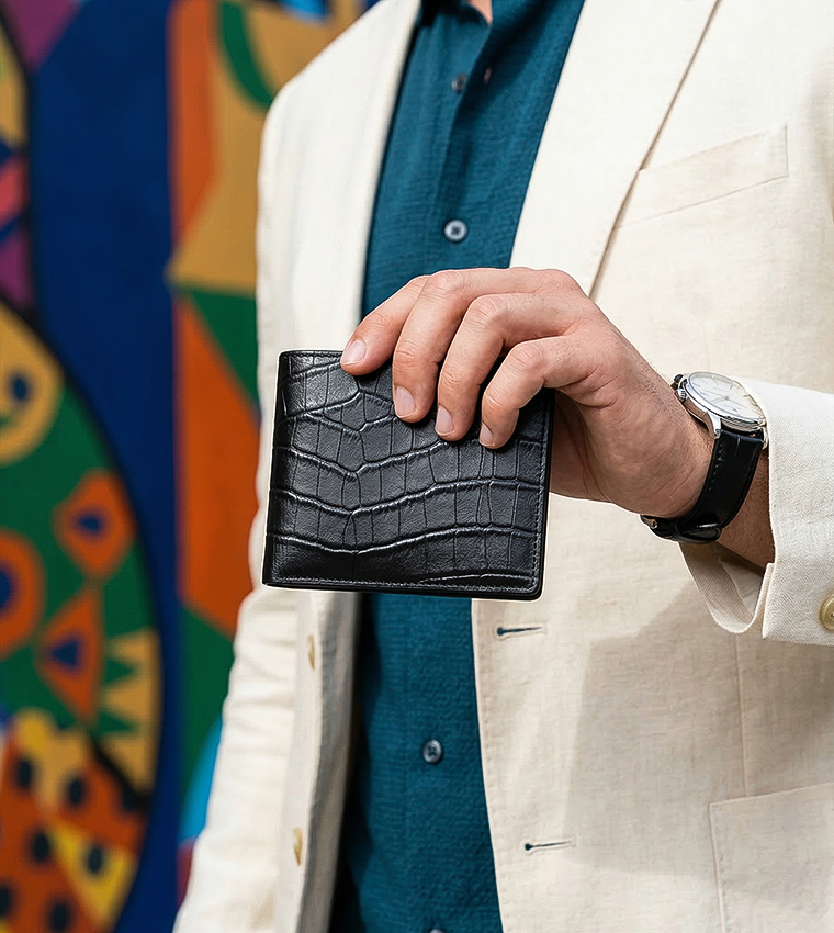 Textured Bi-Fold Wallet