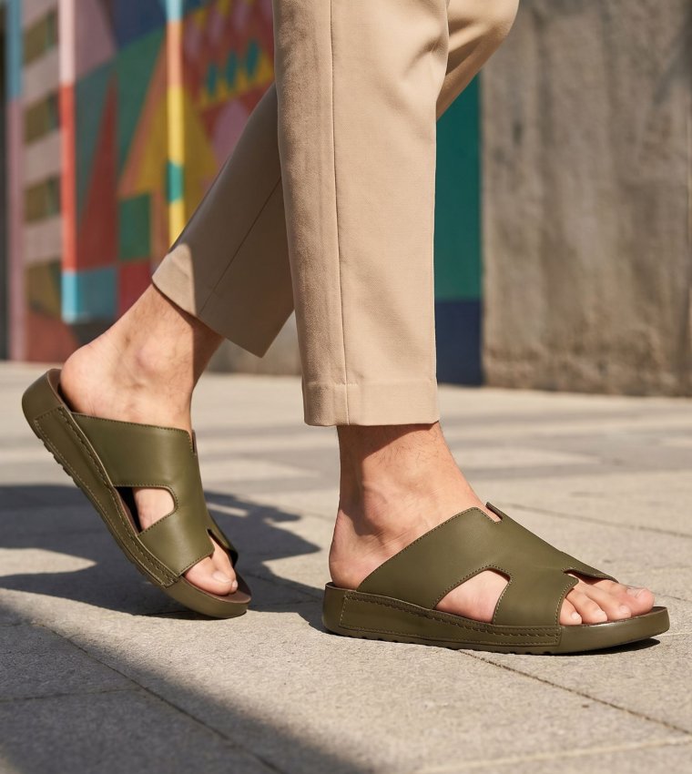 Solid H-Strap Comfort Sandals