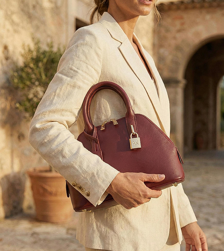 Textured Zippered Shoulder Bag