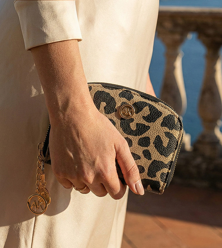 Animal Pattern Zip Closure Cardholder