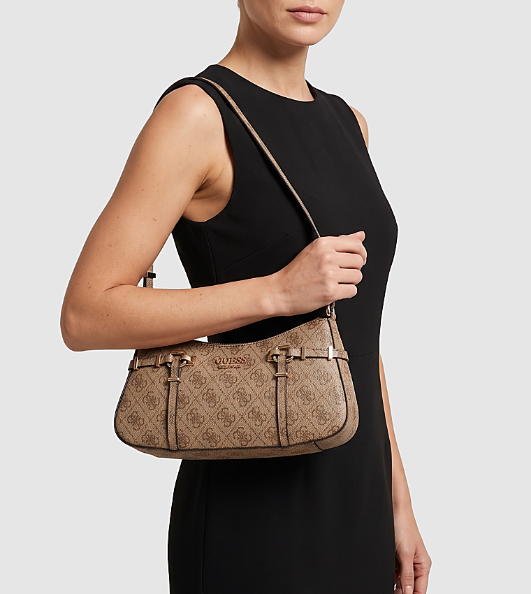 LEONA Monogram Patterned  Zip Shoulder Bag
