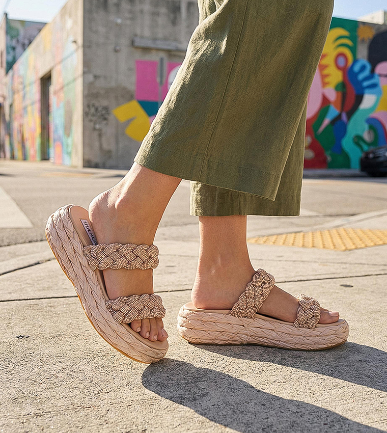 GALLIE Embellished Espadrille Platform Sandals