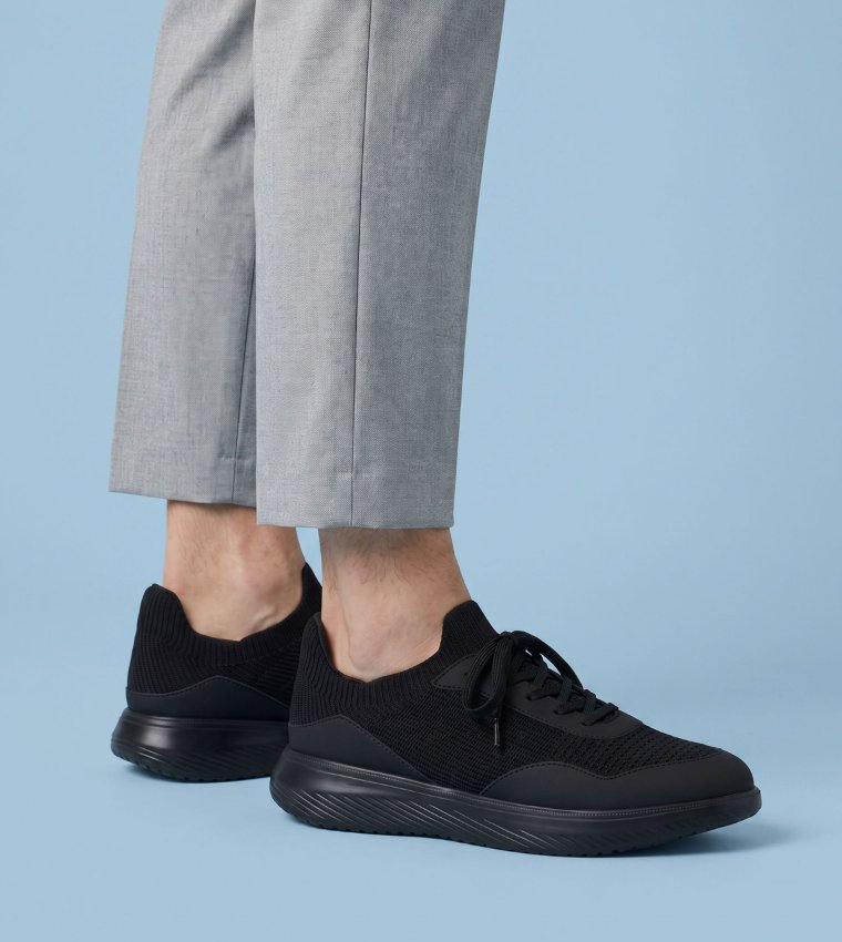 DOYLE Textured Lace-Up Sneakers
