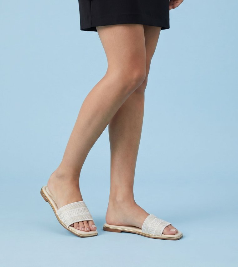 Aldo  Flat Sandals - Cream Flat Sandals