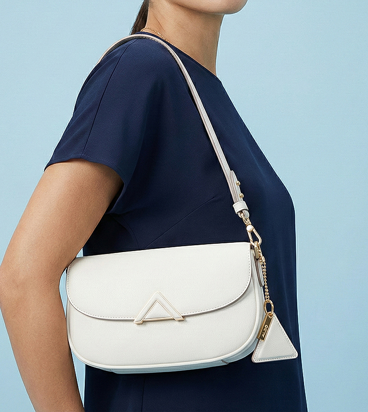 LUXE Textured Flap Shoulder Bag