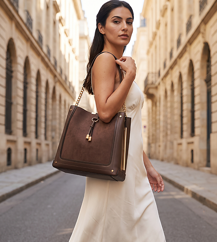 NALYANIA Solid Chain Strap Shoulder Bag