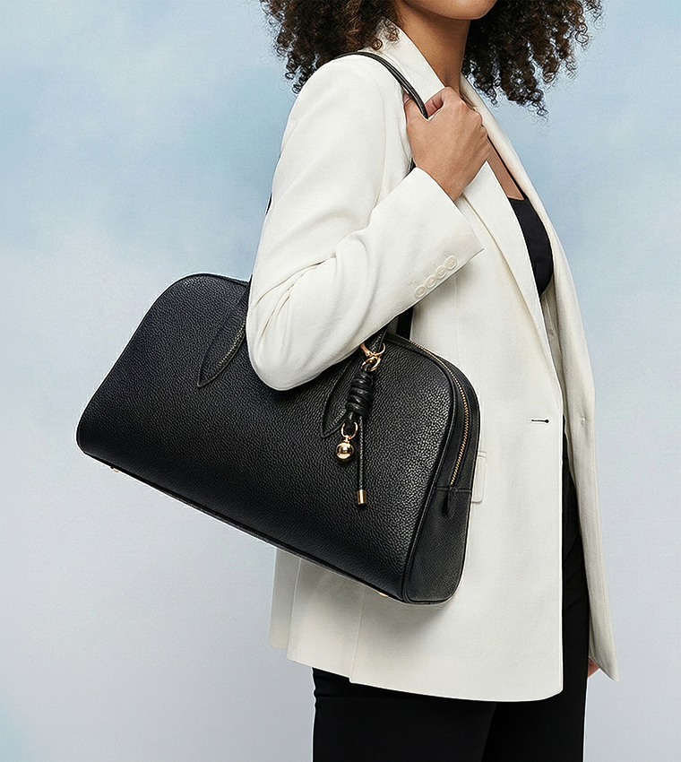 HAYLA Textured Zippered Tote Bag