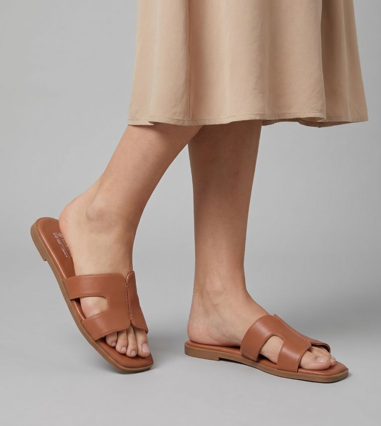Call it Spring  Flat Sandals - Tan Flat Sandals