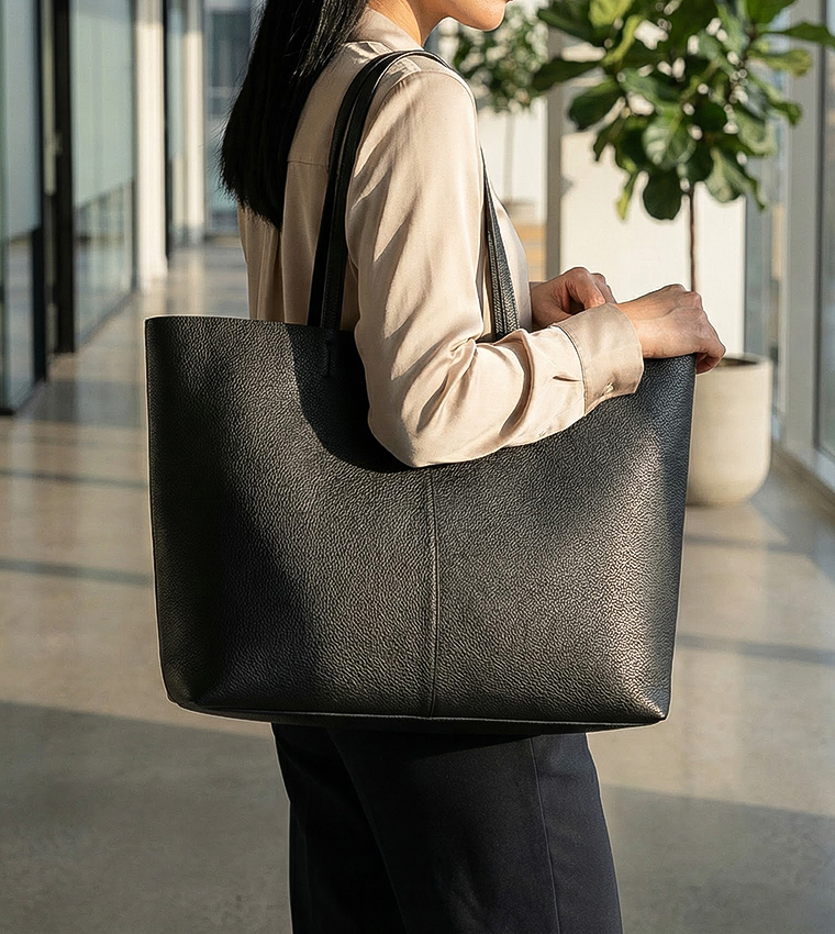 PAITYN Textured Zippered Tote Bag