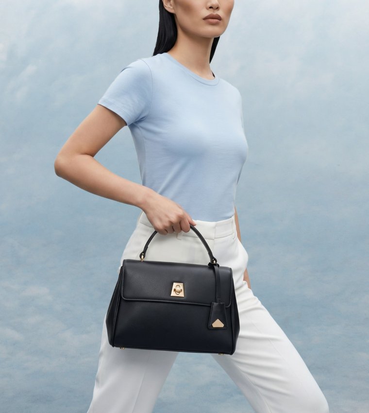 YOLANDAA Textured Top Handle Bag