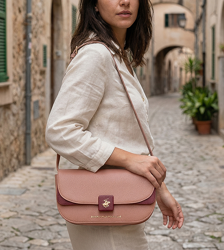 Logo Detail Flap Crossbody Bag