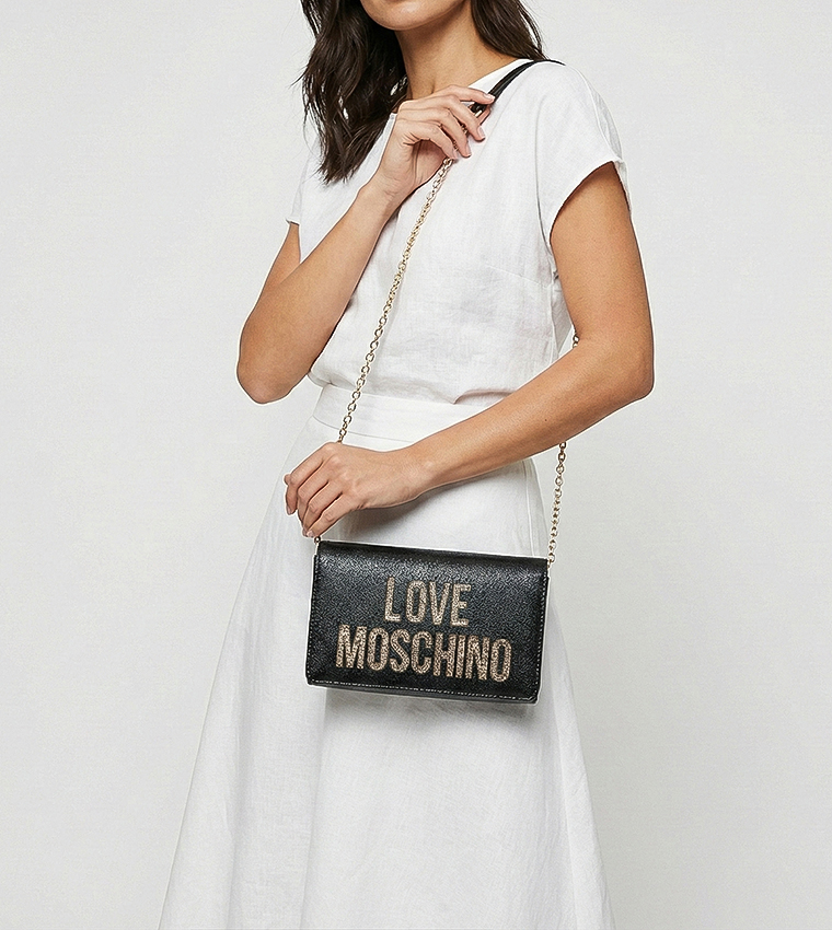 Logo Appliqued Clutch with Sling