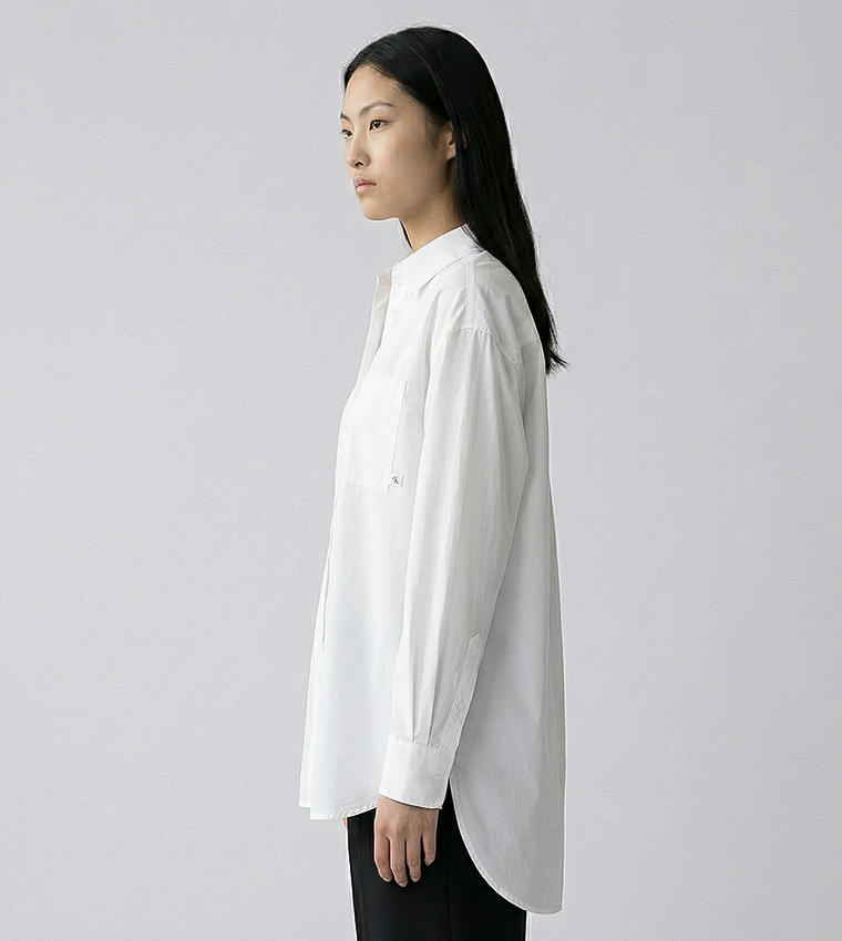 Solid Long Sleeves Oversized Shirt